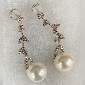 Pearl Rhinestone Drop Earrings NEW
